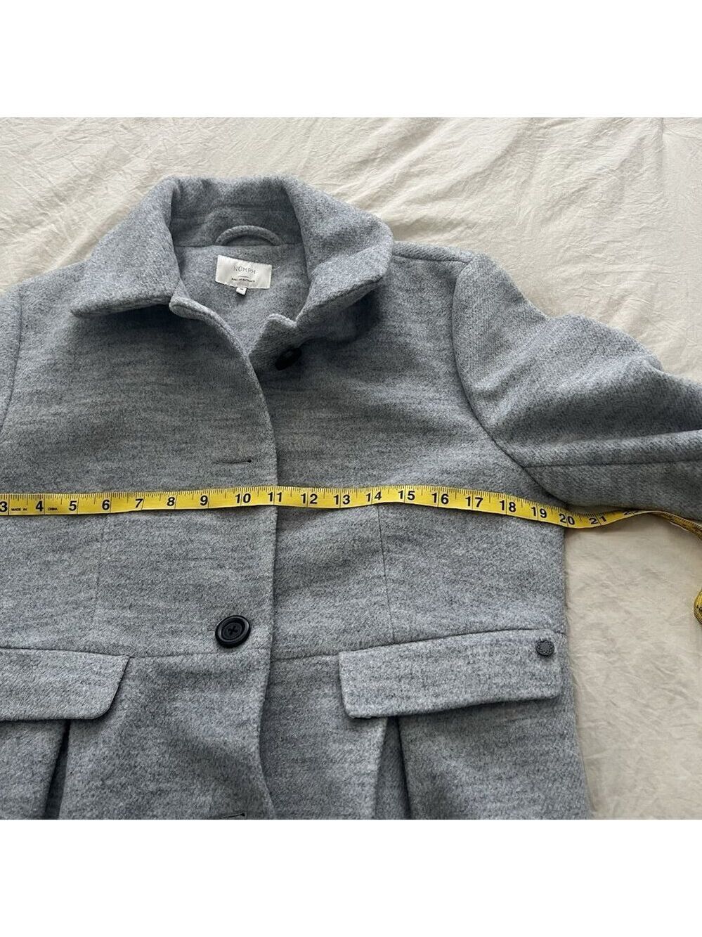 Nümph Size 38 Grey Long Winter Coat Feminine - Picture 6 of 7